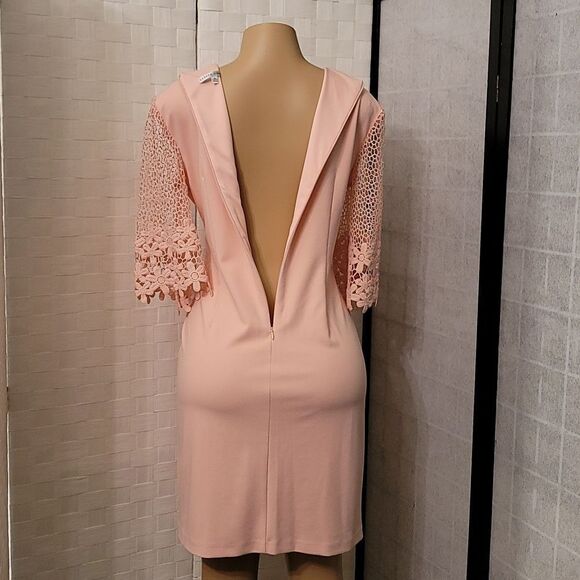 BRAND NEW SANDRA DARREN LACE CUT-OUT DESIGN SLEEVE V-NECK WOMEN'S DRESS - Picture 8 of 14